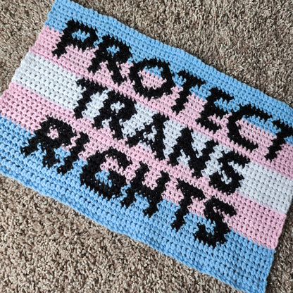 Protect Trans Rights Tapestry Crochet PDF