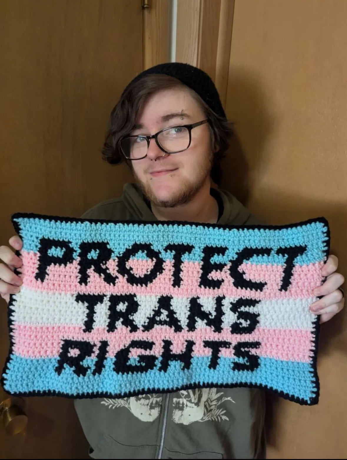 Protect Trans Rights Tapestry Crochet PDF