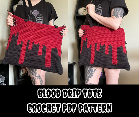 Blood Drip Tote PDF Crochet Pattern