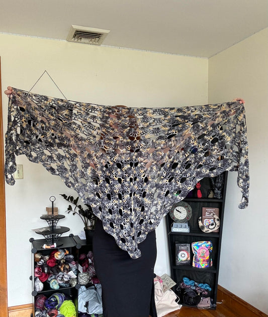 Black & Orange Halloween Shawl