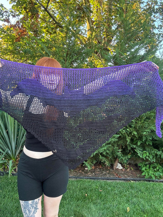 [READY TO SHIP] Cloud of Bats Shawl