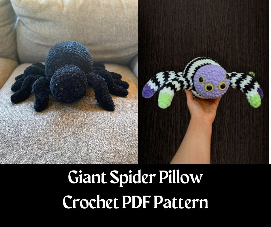 Giant Spider Pillow PDF Crochet Pattern