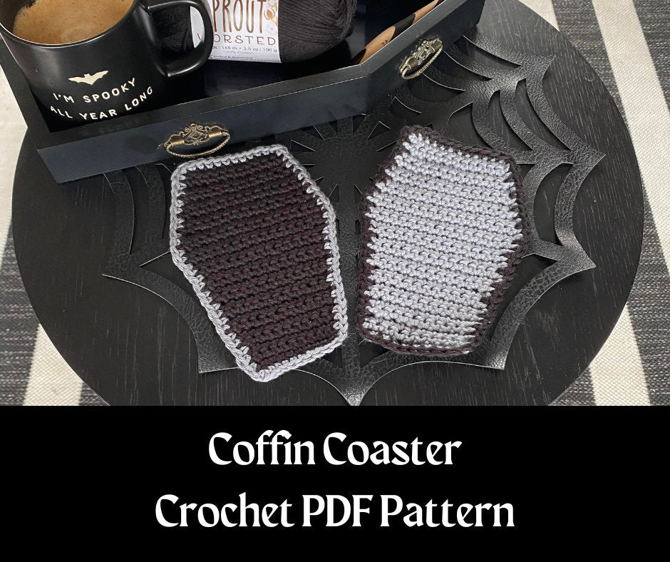 Coffin Coaster Crochet Pattern PDF