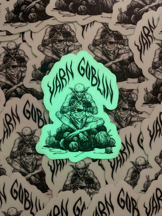 Glowing Spooky Yarn Goblin Sticker